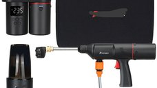 Kit 4 in 1 pentru auto: compresor, aspirator, spalator si incarcator wireless