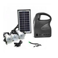 Kit camping panou solar GDLITE GD-7, 3 becuri, lanterna inclusa + usb incarcare - 1