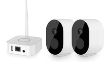 Kit NVR Mini Video ANNKE N44WEH+I41DL*2 cu 2 camere 2MP, Full HD, alimentate cu baterie si rezistente la intemperii