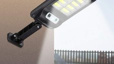 Lampa Solara cu Inductie 10 LED COB - Montare pe Perete cu Telecomanda, Negru