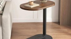 Masa de Cafea Tip C pentru Pat sau Canapea, Maro, 43 x 28 x 60 cm