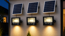 Pachet 3 Proiectoare Solare LED 200W cu Telecomanda, IP67, Lumina Rece