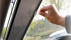 Parasolar auto retractabil cu ventuze, negru, pentru parbriz si geamuri laterale