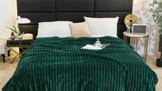 Patura Cocolino Uni cu Dungi, 200 x 230 cm, Textura Catifelata