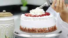Platou rotativ pentru decorat torturi - Aluminiu, 30 cm, cu baza antiaderenta