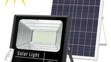Proiector LED cu panou solar si telecomanda, IP66
