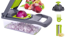 Razatoare multifunctionala pentru legume si fructe Alrens, 9 piese, lame din inox si maner de protectie