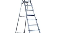Scara Pliabila MESTERINO TOOLS MTJL-302-1x8 din Aluminiu cu Platforma, 8 Trepte, 2.1m, Capacitate 120kg