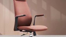 Scaun de birou ergonomic cu suport lombar si tetiera, inaltime ajustabila, tapiterie textila