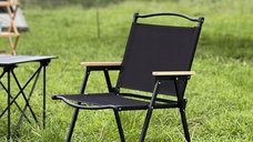 Scaun pliabil metalic pentru gradina, camping si plaja, 54x59x76 cm, negru
