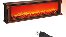 Semineu LED Panoramic 102 cm cu Efect de Jar – Accesoriu Elegant pentru Casa si Evenimente