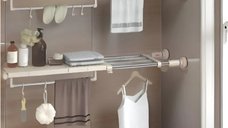 Separator telescopic multifuncțional din ABS și oțel inoxidabil, extensibil 90-160 cm