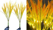 Set 2 lampi solare decorative tip spice de grau M374-16, 60 cm, LED, IP66, senzor de lumina