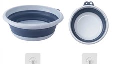 Set 2 ligheane pliabile (6L + 4L) cu suport autoadeziv pentru baie si calatorii