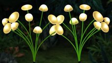 Set 2 Lumini Solare Meduza ZHUDDONG cu 12 LED-uri Alb Cald, 30 cm