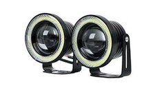 Set 2 Proiectoare Auto LED Angel Eyes - Lumina Alba