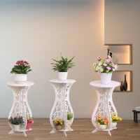 Set 3 masute decorative pentru ghivece de flori din PVC, 59 x 31cm - 1