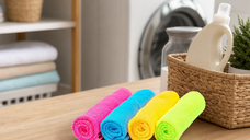 Set 4 Lavete Microfibra 30x30 cm Multicolore - Roz, Albastru, Galben, Verde