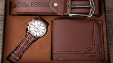 Set Cadou Barbati Fudisenn – Portofel, Curea si Ceas Casual din Imitatie Piele Premium