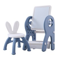 Set masa si scaun, interactiva 2 in 1 cu tabla de scris si masa lego, pentru copii, cu 3 carioci si jucarii lego incluse - 1