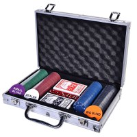Set Poker Deluxe profesional cu 200 jetoane, 2 pachete de carti si valiza din aluminiu - 1