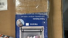 Suport Metalic Dublu pentru Umerase - 150 x 110 x 54 cm, Fara Roti - Alb, Stare Acceptabila