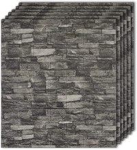 Tapet 3D piatra gri, auto-adeziv pentru interior, 70 x 77 cm - 1