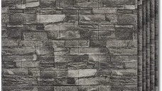 Tapet 3D piatra gri, auto-adeziv pentru interior, 70 x 77 cm