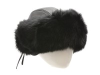 Caciula KLOP neagra, 103VIKA, din piele naturala - 1