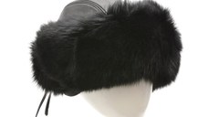 Caciula KLOP neagra, 103VIKA, din piele naturala