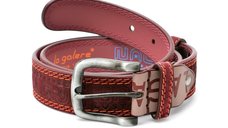 Curea visinie din piele intoarsa La Galere, model 4871640 pentru barbati