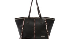 Geanta DESIGUAL neagra, WAXP95, din piele ecologica