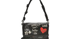 Geanta DESIGUAL WAXP39 neagra din piele ecologica pentru femei