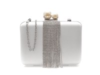 Geanta plic EPICA argintie, 8008, din material textil - 1