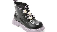 Ghete SELECTION KIDS negre, 6078, din piele naturala lacuita