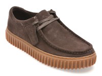 Mocasini CLARKS maro, TORHILL LO, din piele intoarsa - 1