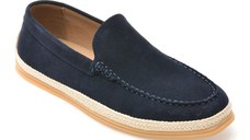Mocasini OTTER bleumarin, 2160, din piele intoarsa
