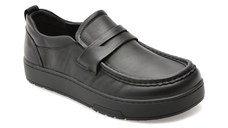 Mocasini OTTER negri, F0012, din piele naturala
