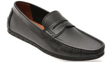Mocasini OTTER negri, MU139, din piele naturala