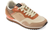 Pantofi sport PEPE JEANS bej, LONDON MUSE, din material textil