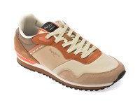 Pantofi sport PEPE JEANS bej, LONDON MUSE, din material textil - 1