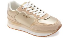 Pantofi sport PEPE JEANS bej, RUSPER SHINE, din material textil