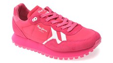 Pantofi sport PEPE JEANS fucsia, BRIT-ON BOLD, din material textil