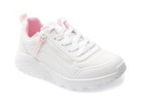 Pantofi sport SKECHERS albi, UNO LITE, din piele ecologica - 1