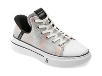 Pantofi sport SKECHERS argintii, SNOOP ONE, din piele ecologica - 1