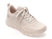 Pantofi sport SKECHERS bej, BOBS B FLEX HI, din material textil - 1