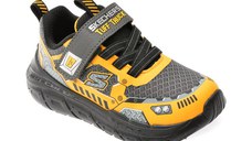 Pantofi sport SKECHERS galbeni, SKECH TRACKS, din material textil