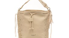 Rucsac DESIGUAL alb, SAKP33, din piele ecologica