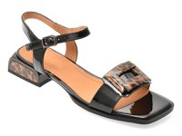 Sandale EPICA negre, D175, din piele naturala lacuita - 1