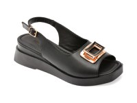 Sandale IMAGE negre, 617K272, din piele naturala - 1
